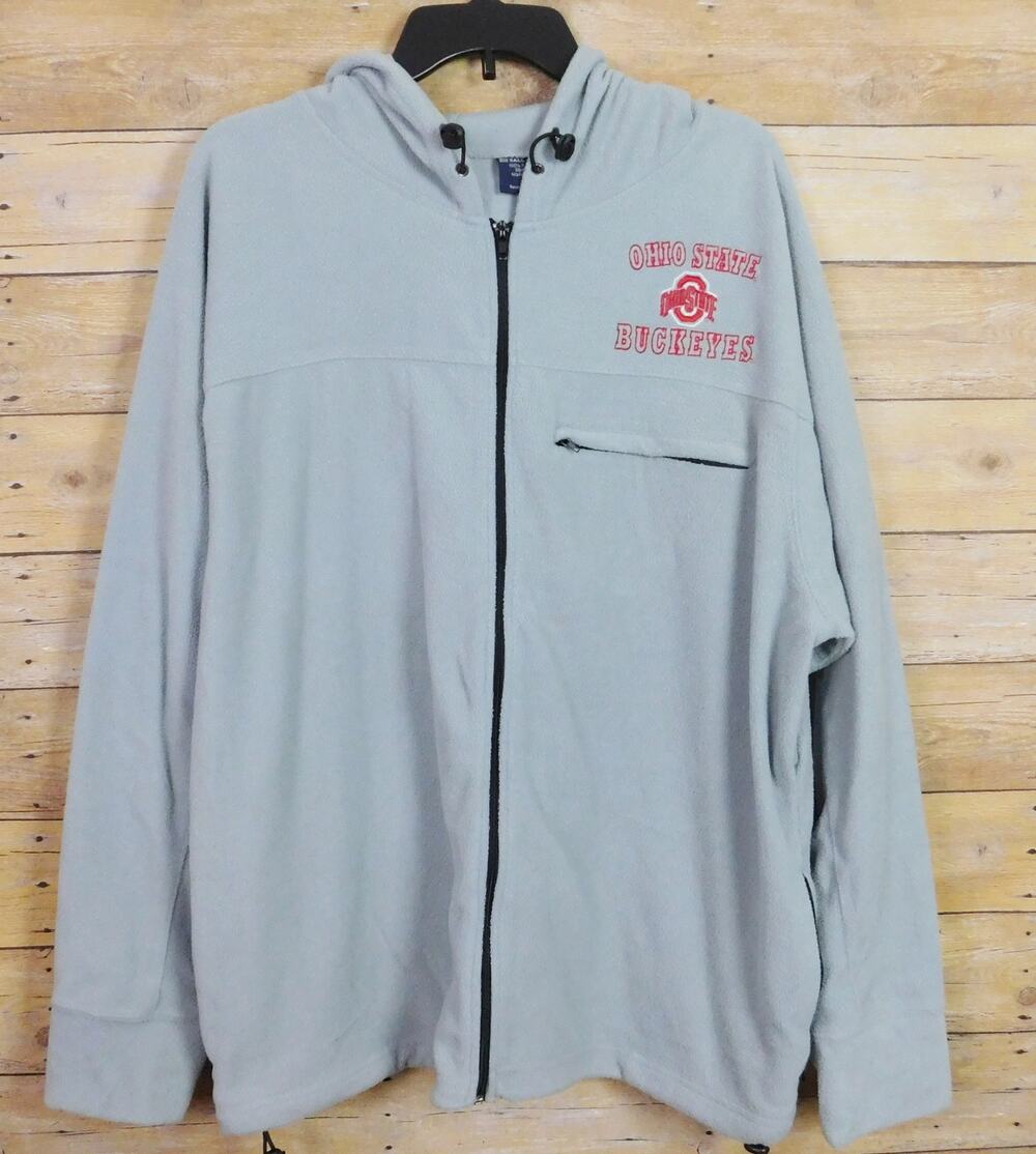 Ohio State Buckeyes Men's Fleece Jacket Gray Full Zip Big Ball Sports Toggles